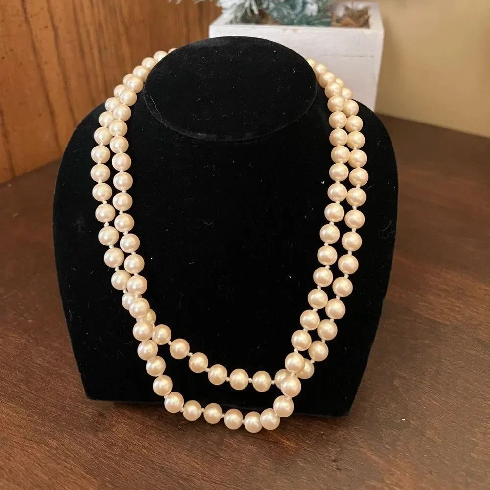 MONET Elegant Double-strand Pearl Necklace Necklace Short Chain.